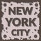 T shirt typography graphic New York city Grunge rust