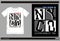 T shirt Varsity core Denim nyco, with print black white