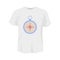 T-shirt white color mockup isolated from background with compass colored