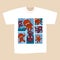 T-shirt White Print Design Superheroes Comics