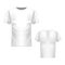 T-shirt white template, front and back view. Vector realistic mock up