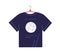 T-shirt on wood hanger. Casual tshirt, men clothing hanging. Male garment, apparel with Globe, Earth planet printed