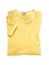 T shirt yellow with white cuffs isolated on white