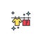 T-shirts hanging on a clothesline filled outline icon