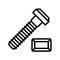 t-slot bolt line icon vector illustration