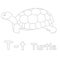 T for Turtle Coloring Page