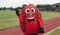 T.W. Sherrin footy mascot at Olympic Park Oval