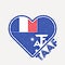 TAAF heart flag badge.