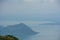 Taal Volcano in the fog, Luzon Island of the Philippines