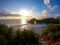 Tabanan - Sunset at the Tanah Lot Temple located on the sea shore