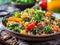 Tabbouleh salad with quinoa, bell pepper, tomatoes and parsley Generative AI