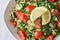 Tabbouleh Tabouli salad on a dish on light background