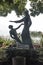 Tabgha. Israel. January 27, 2020:   Bronze statue standing in the courtyard of the Church of the Primacy of St. Peter, located on