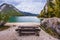 Table and benches for picnics