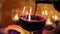 Table candles wine glasses