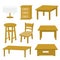 Table Chair Furniture Wood Vector Design
