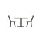 Table chair icon vector. Line restaurant symbol.