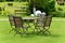 Table and chairs in the garden