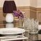 Table design in restaurant in calm coffee beige tones