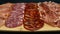 Table of different assortment of Spanish sausages.