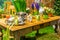 Table in Easter garden