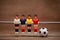 Table football. foosball ball game plastic toys