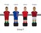 Table football game. foosball soccer player set. Portugal, Iceland, Austria, Hungary