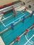 Table football at a hostel`s recreation hall