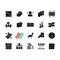 Table games black glyph icons set on white space