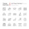 Table games pixel perfect linear icons set