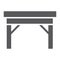 Table glyph icon, furniture and home, desk sign, vector graphics, a solid pattern on a white background.
