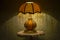 table lamp space for text book space for text dark bedroom luxury orange Old fashion night light Vintage Mood Retro Against Wall