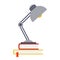 Table lamp stands on books vector flat isolated