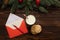 On the table is a letter with wishes for Christmas, as well as treats for Santa Claus