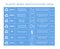 Table of plastic resin identification codes. Sheet of different plastic materials. Garbage waste sorting recycling signs