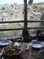 Table prepared in a wood balcony in Capadoccia, Turkey.