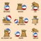 Table of prepositions of place with funny animal character. English for children. Educational visual material for kids