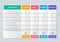 Table price comparison. Vector illustration. Chart plan color template