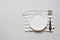 Table Setting Plate Silverware Dish Fork Top View