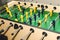 Table soccer. Game figures football players close up. An entertaining game for football fans.