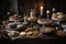 table spread with holiday cookies and pastries, ready for gifting