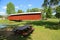 The table and Staats Mill Covered Bridge