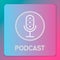 Table studio microphone icon. Broadcast sign. Podcast emblem design. Vector Radio mic illustration