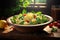 On the table, a tempting bowl of refreshing, green salad