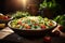 On the table, a tempting bowl of refreshing, green salad