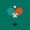 Table tennis flat icon. Ping Pong Icon. Two rackets and a ball on a green background.