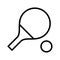 Table tennis flat line icon. Tennis racket and ball ,equipments for game sport. Outline sign for mobile concept and web design,