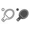 Table tennis line and glyph icon. Ping pong vector illustration isolated on white. Table tennis racket and ball outline