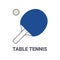 Table tennis logo design with blue racket and ball