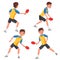 Table Tennis Male Player Vector. In Action. Twists The Ball. Ping Pong. Cartoon Character Illustration